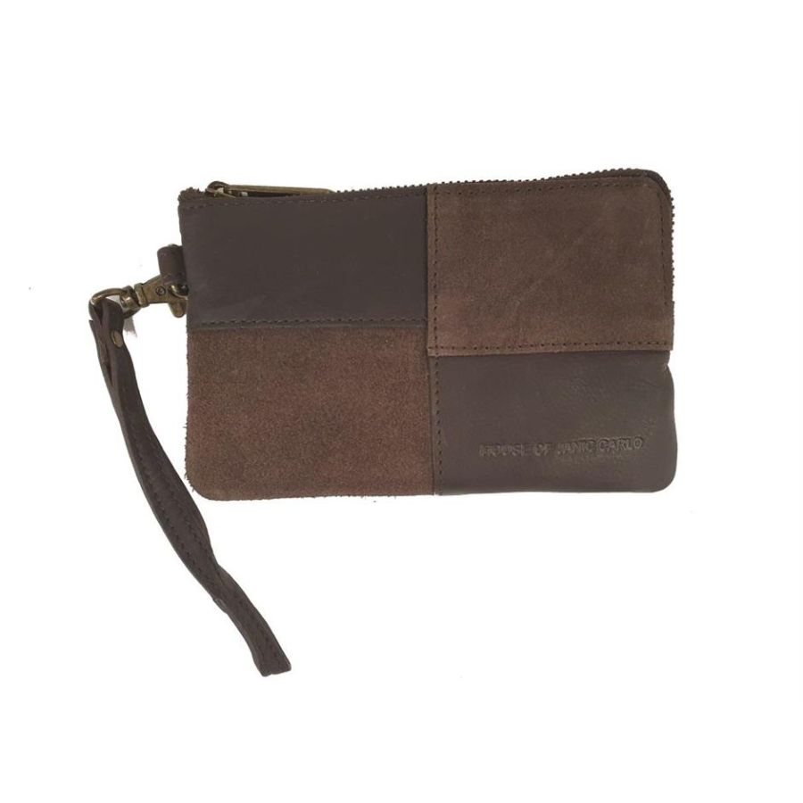 HOJC clutch skinn Mörkbrun