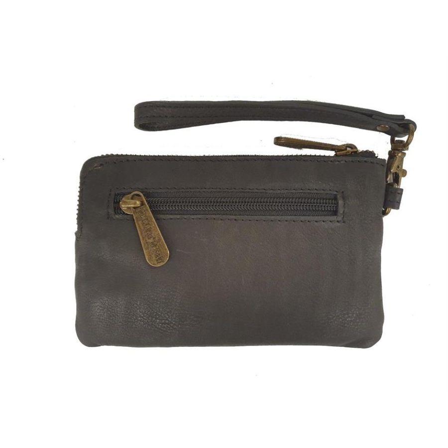 HOJC clutch skinn Mörkbrun