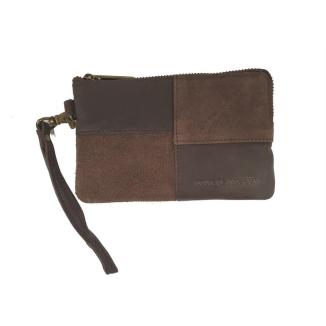 HOJC clutch skinn Mörkbrun
