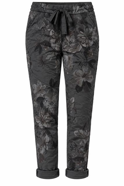 Caramelle Magic Pant Flower Print Dark Grey