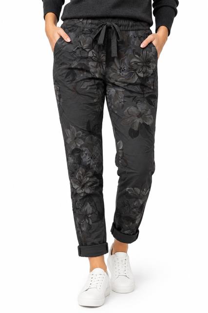 Caramelle Magic Pant Flower Print Dark Grey