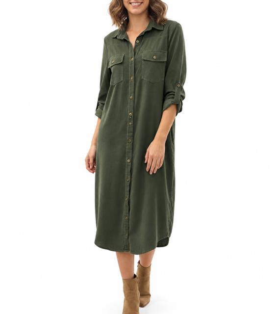 Caramelle Skjortklänning Khaki