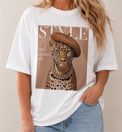 Caramelle T-Shirt Leopard White