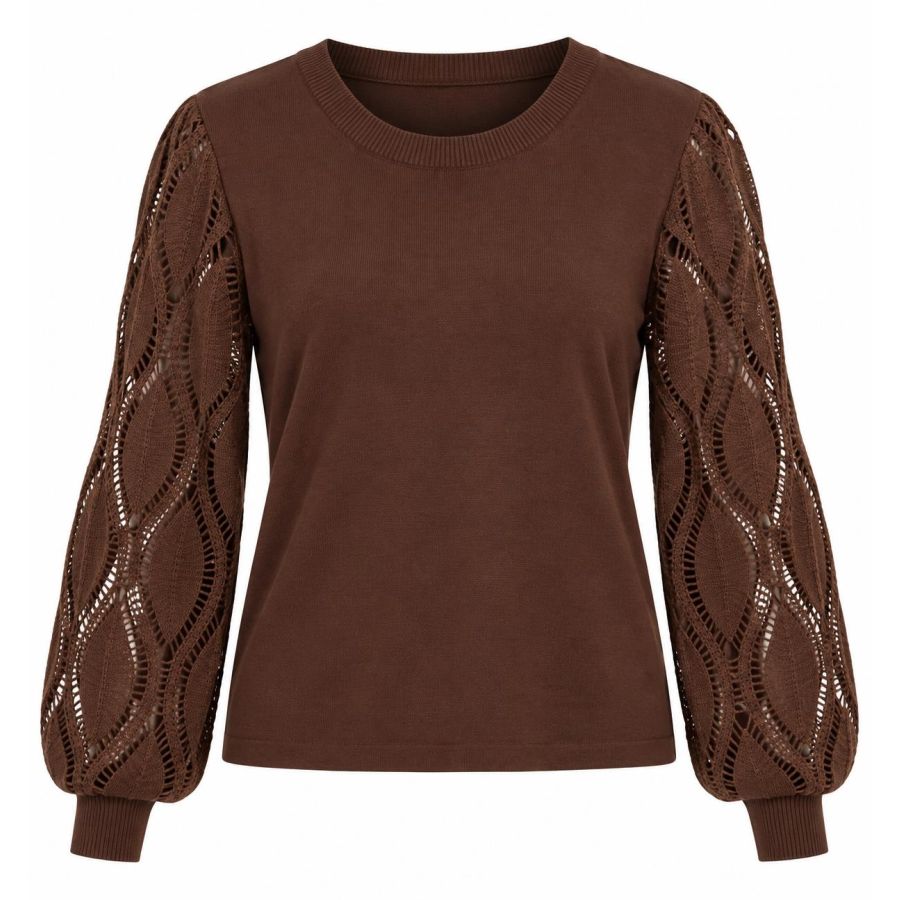 Caramelle Tröja med detaljerad ärm Brown
