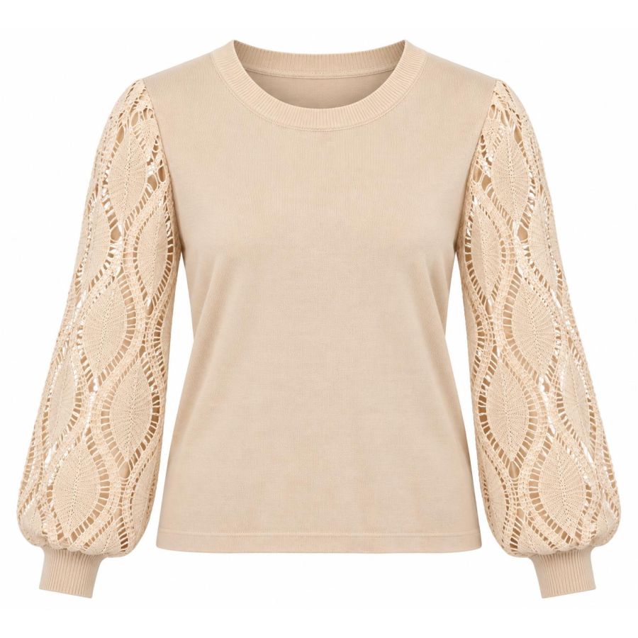 Ccaramelle Tröja med detaljerad ärm Beige