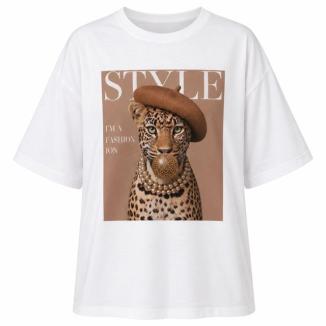 Caramelle T-Shirt Leopard White