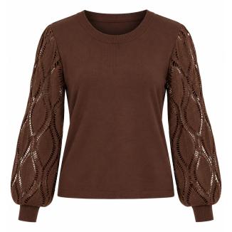 Caramelle Tröja med detaljerad ärm Brown