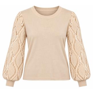 Ccaramelle Tröja med detaljerad ärm Beige