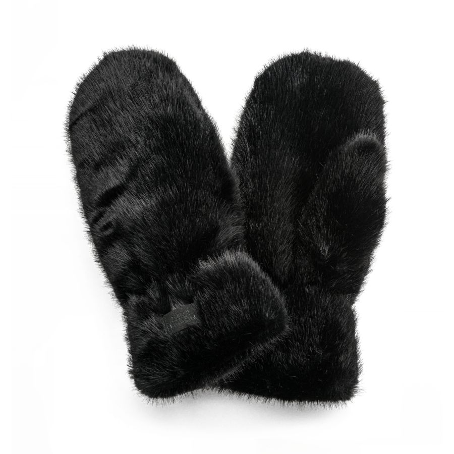 Handskkompaniet Mitten Polyester Fur Black