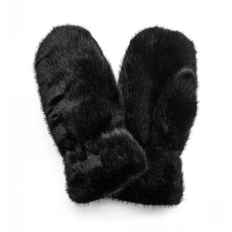 Handskkompaniet Mitten Polyester Fur Black