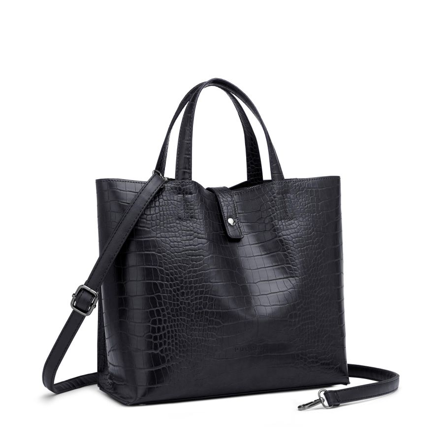 Puccini Greta Handb Croco Black