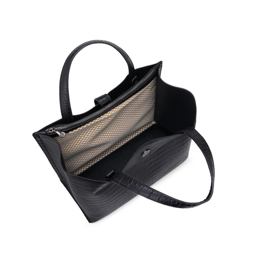 Puccini Greta Handb Croco Black