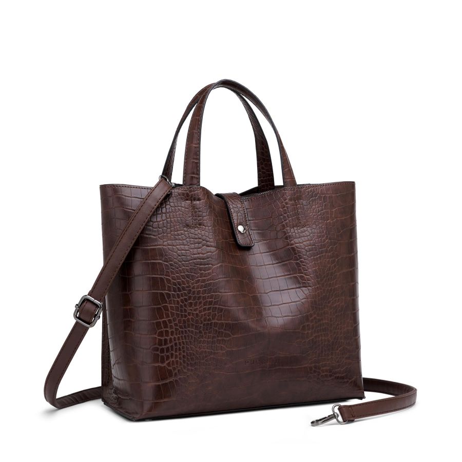 Puccini Greta Handb Croco Brown