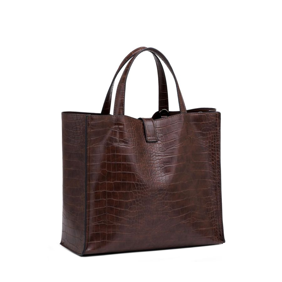 Puccini Greta Handb Croco Brown