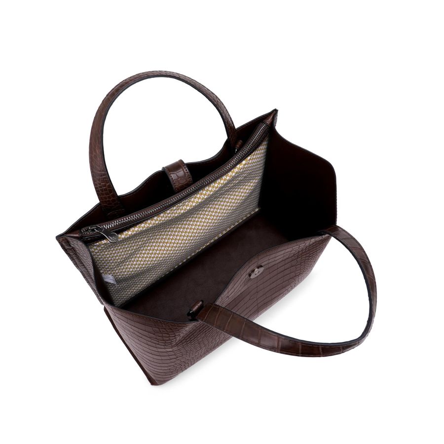 Puccini Greta Handb Croco Brown