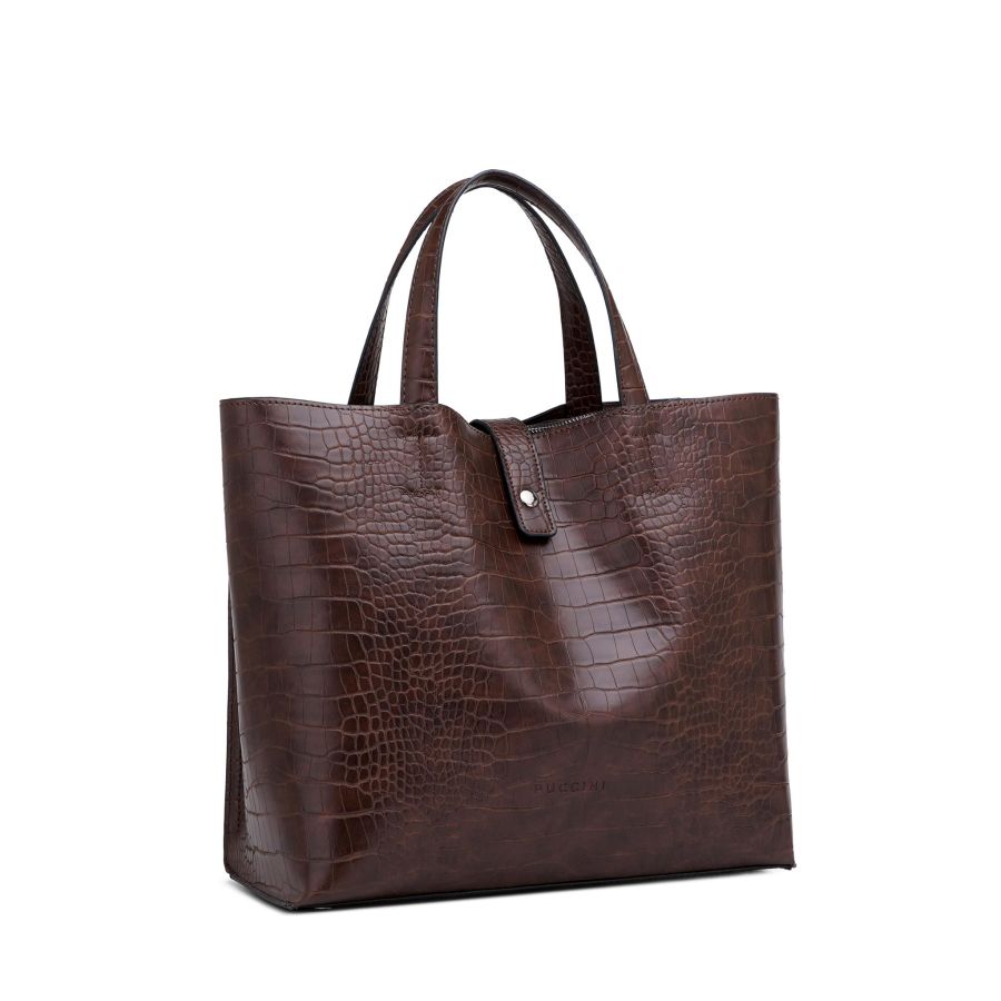Puccini Greta Handb Croco Brown