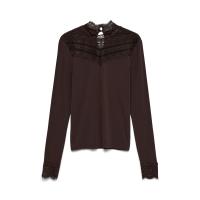 Vero Moda Skye Highneck Lacetop Chocolate