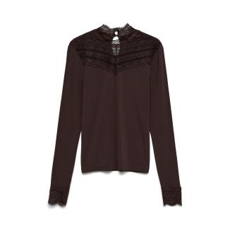 Vero Moda Skye Highneck Lacetop Chocolate