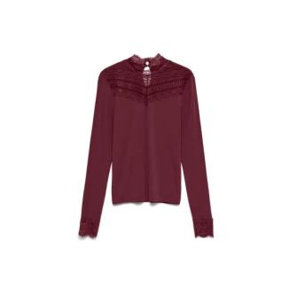 Vero Moda Skye Highneck Lacetop Wine