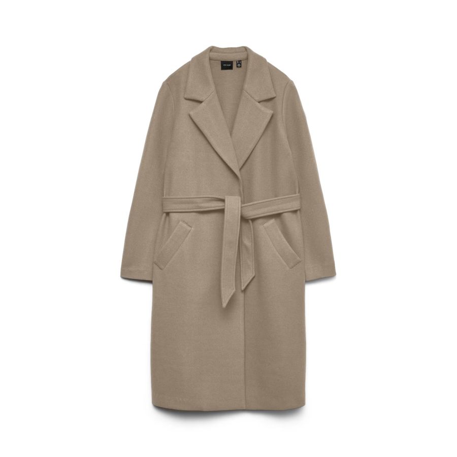 Vero Moda Fortuneaya Long Coat Silver Mink