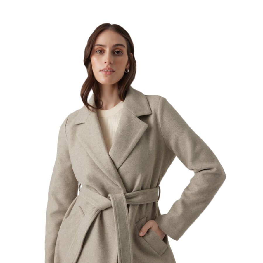 Vero Moda Fortuneaya Long Coat Silver Mink