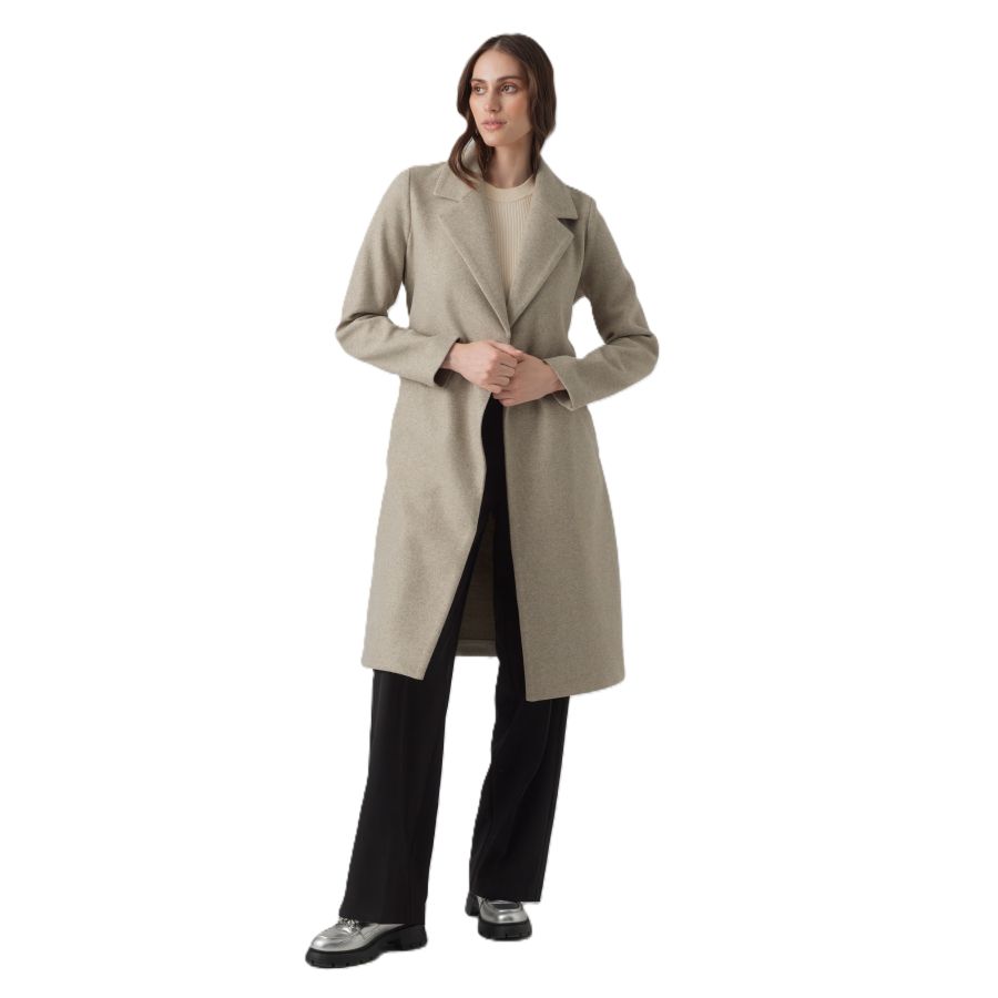 Vero Moda Fortuneaya Long Coat Silver Mink