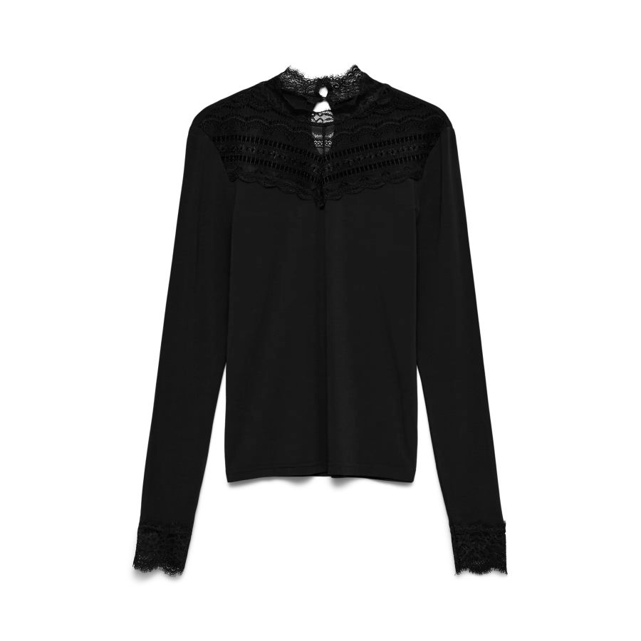 Vero Moda Skye Highneck Lacetop Black